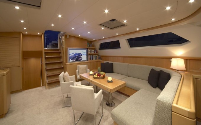Sailing yacht Nephele -  Salon Dining